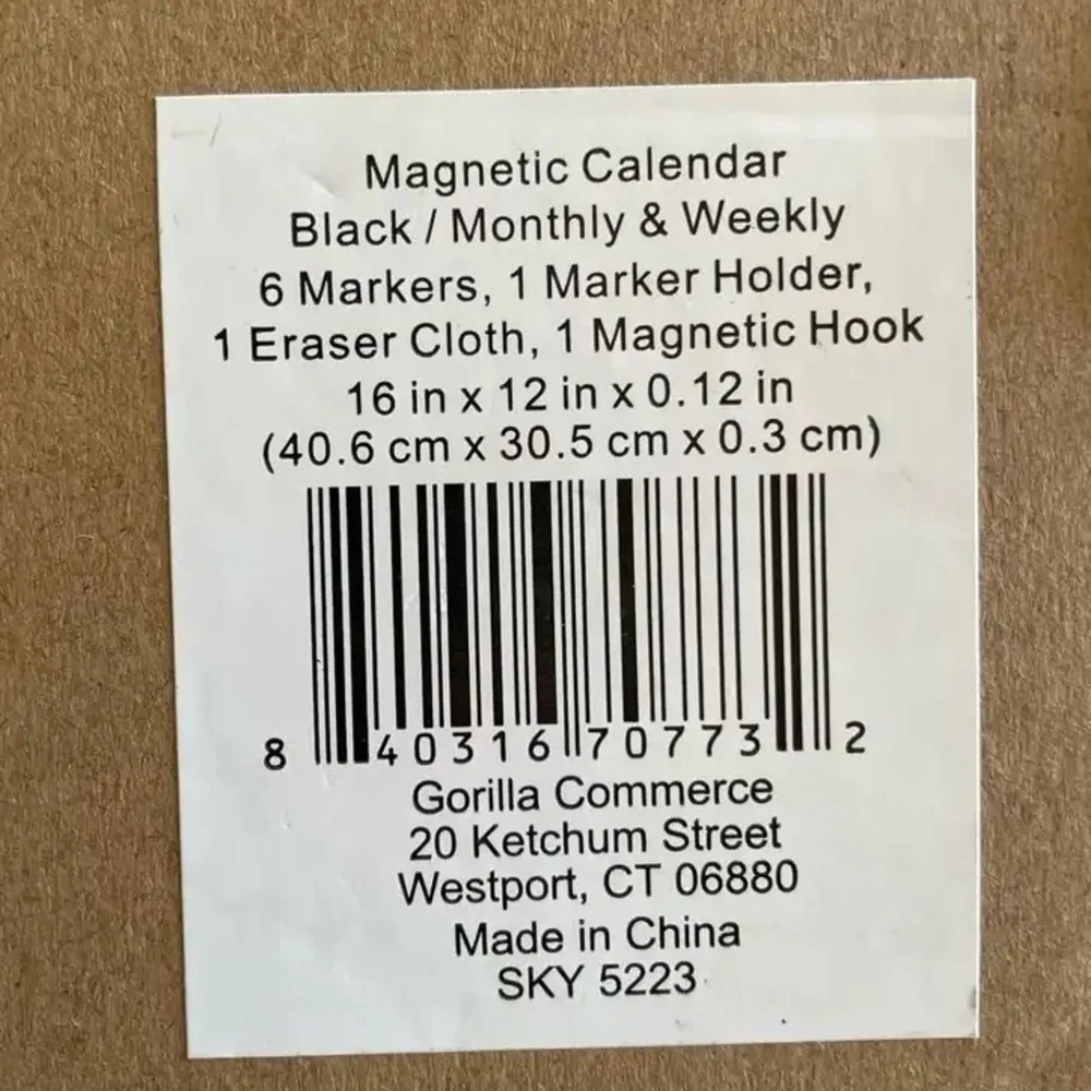 Magnetic Clear Calendar